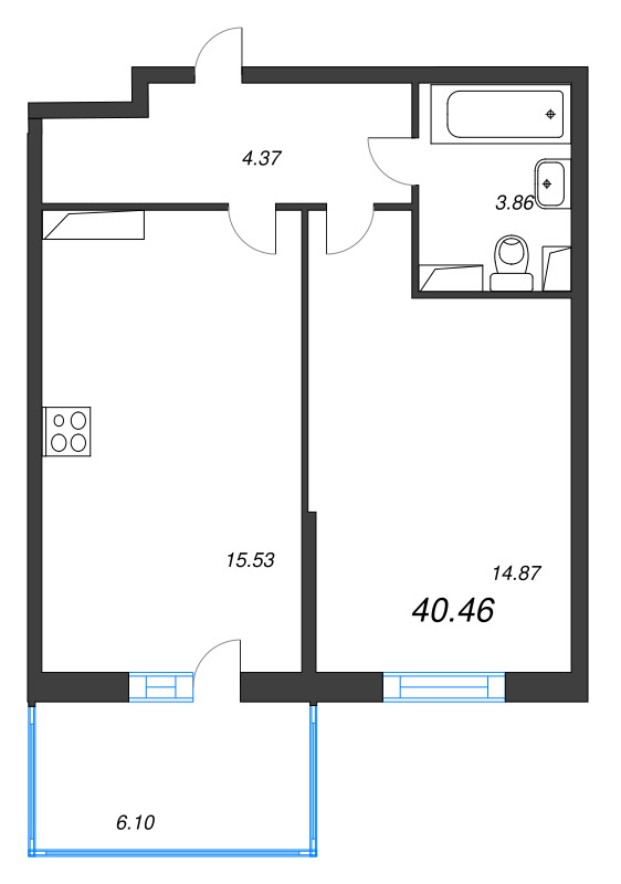 2 ккв (Евро) 41,4 м²