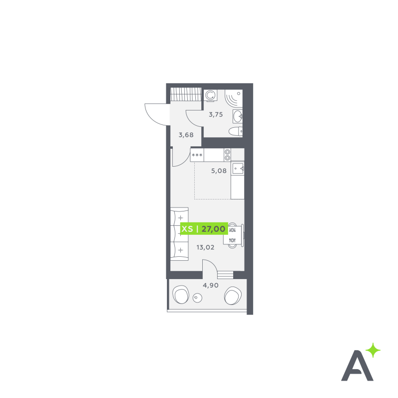 Студия 28,9 м²