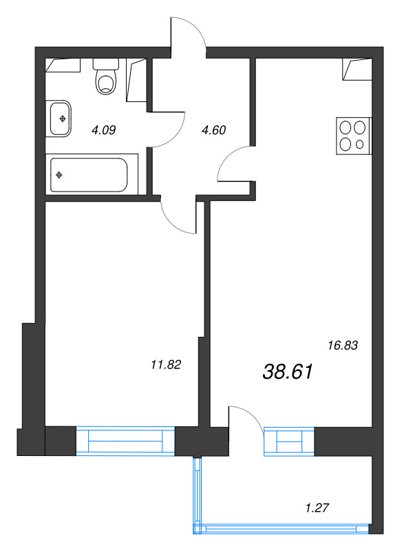 2 ккв (Евро) 38,6 м²