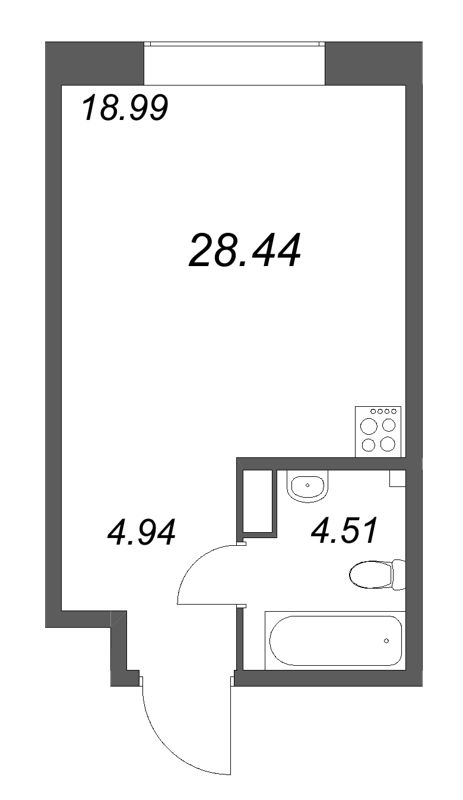 Студия 28,4 м²