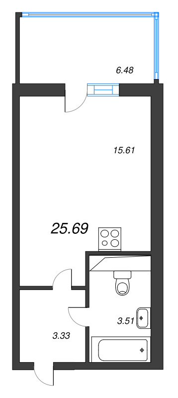 Студия 24,2 м²