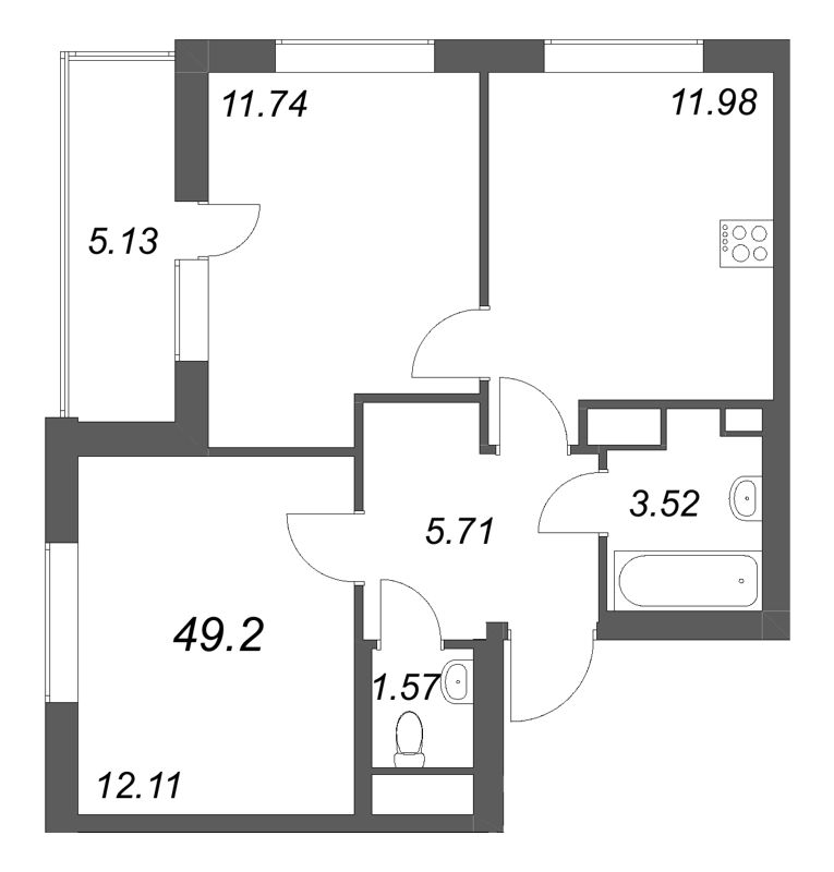 2 ккв 49,2 м²