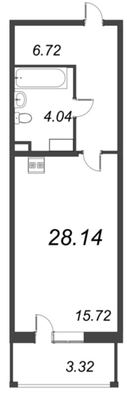 Студия 27,4 м²