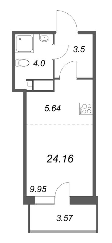 Студия 24,2 м²