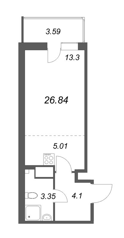 Студия 26,8 м²