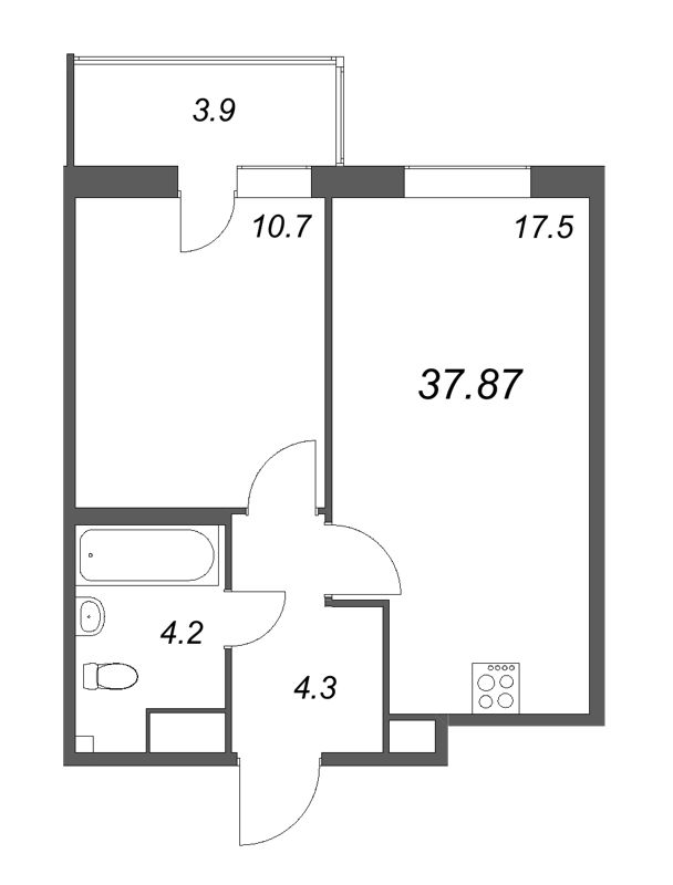 2 ккв (Евро) 37,9 м²