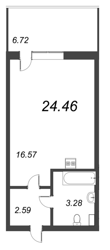 Студия 24,4 м²
