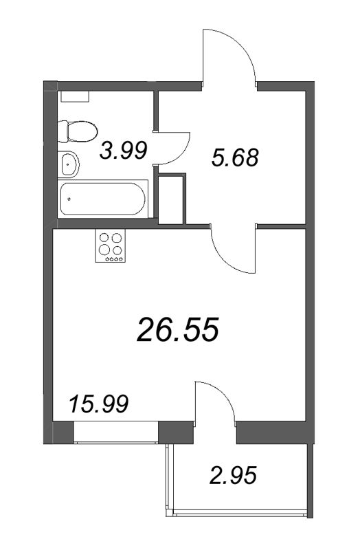 Студия 27,1 м²