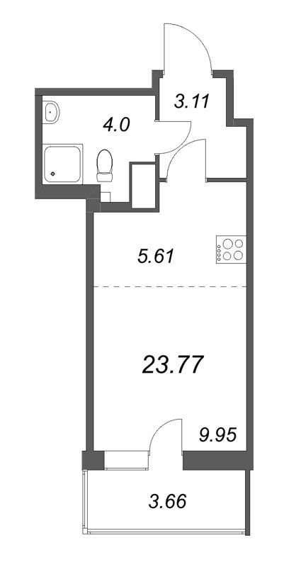 Студия 23,8 м²