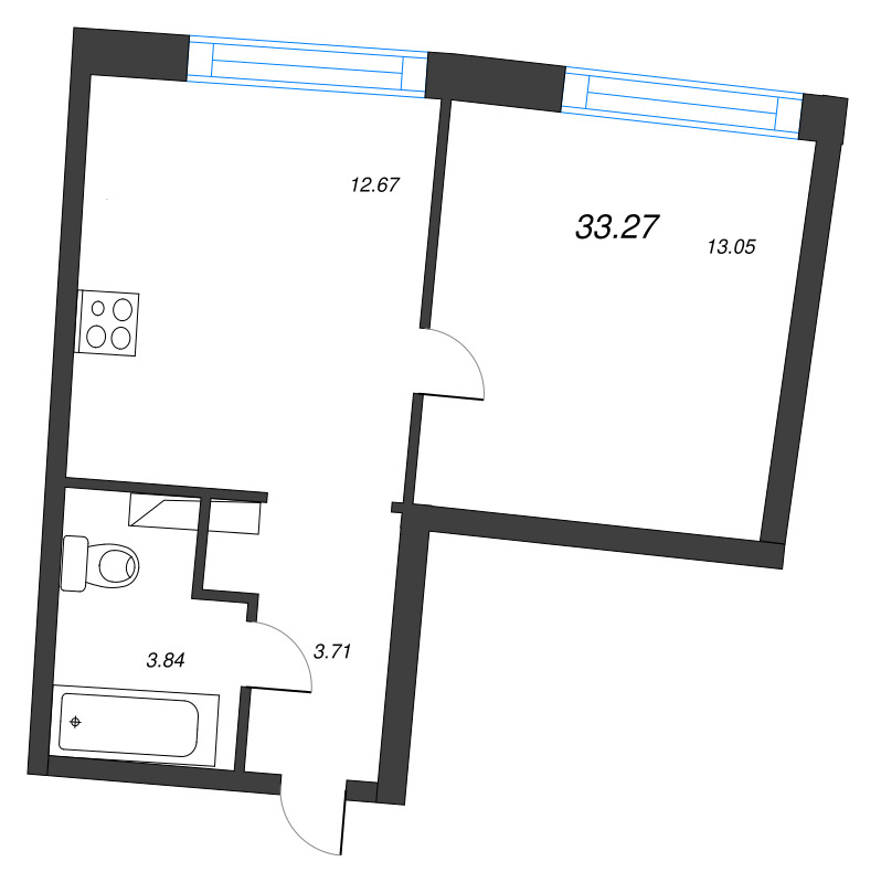 1 ккв 33,3 м²