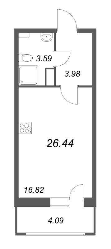 Студия 26,4 м²