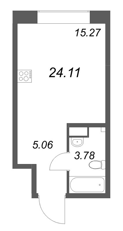Студия 24,1 м²