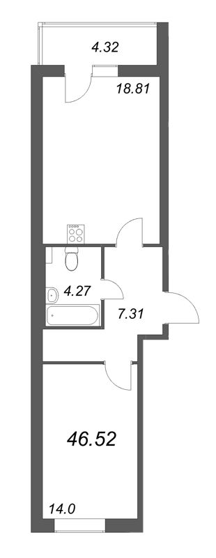 2 ккв (Евро) 46,8 м²