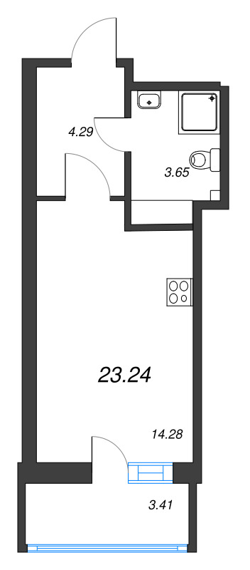 Студия 23,2 м²
