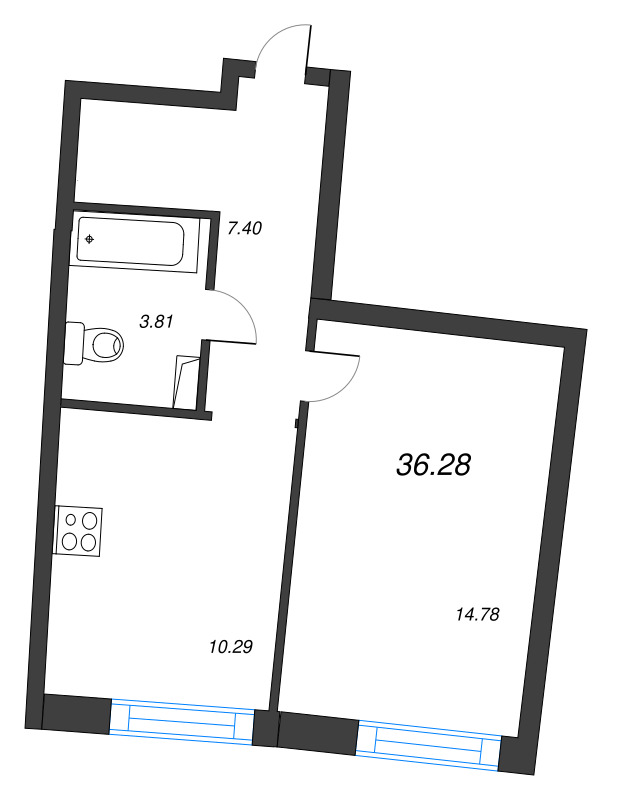 1 ккв 36,3 м²
