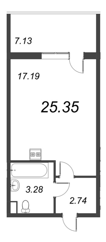 Студия 25,2 м²