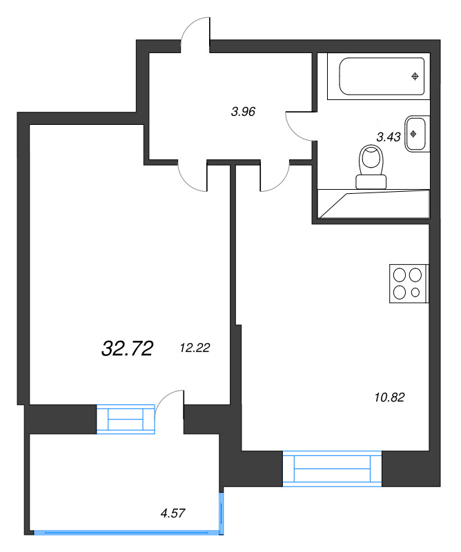 1 ккв 32,3 м²