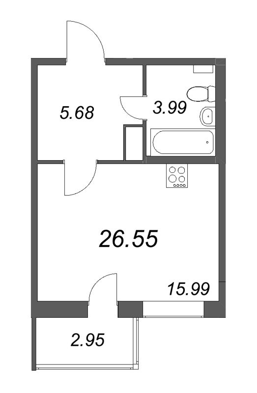 Студия 27,1 м²