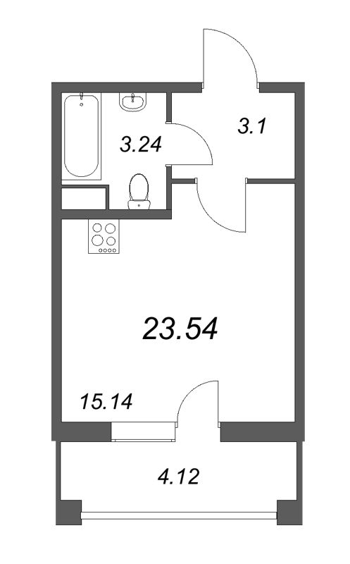 Студия 24,2 м²