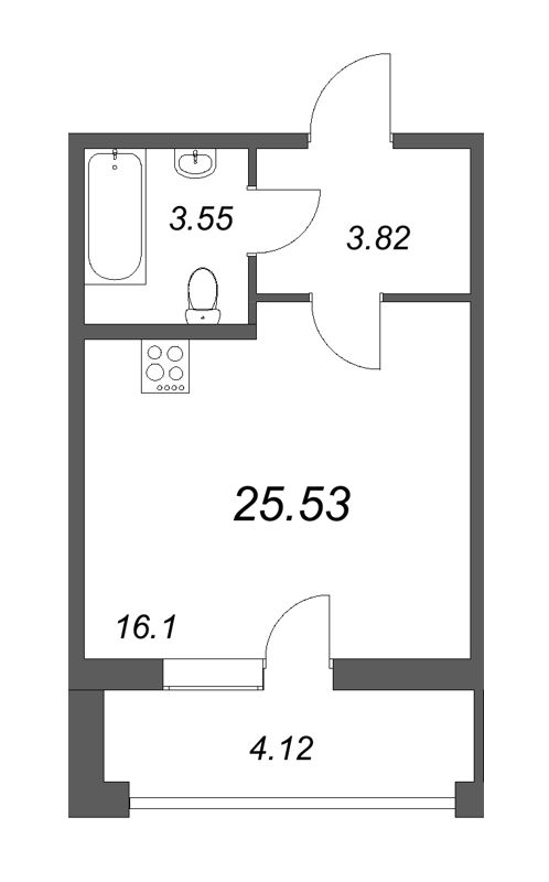 Студия 26,2 м²