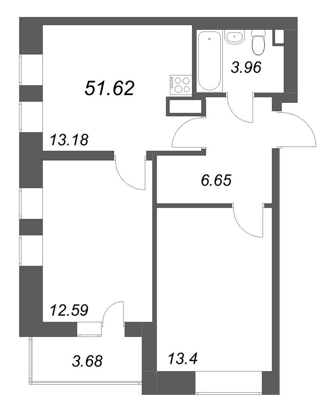 2 ккв 51,6 м²