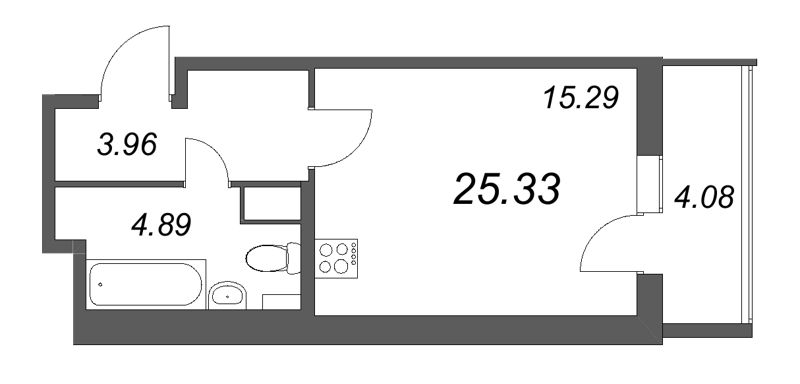 Студия 25,8 м²