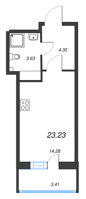 Студия 23,2 м²