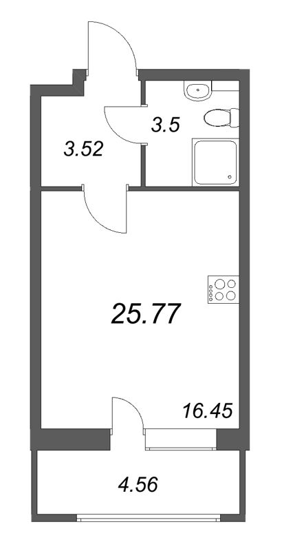 Студия 25,8 м²