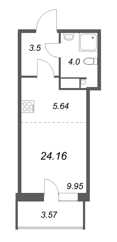 Студия 24,2 м²