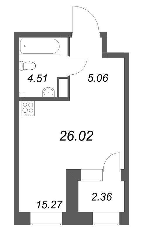 Студия 26 м²