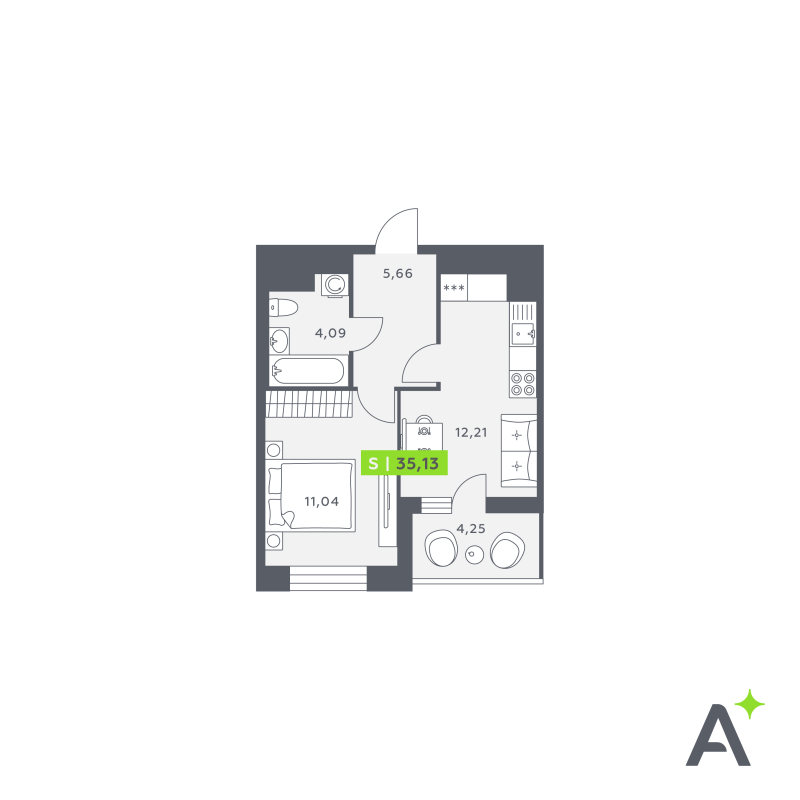 2 ккв (Евро) 36,3 м²