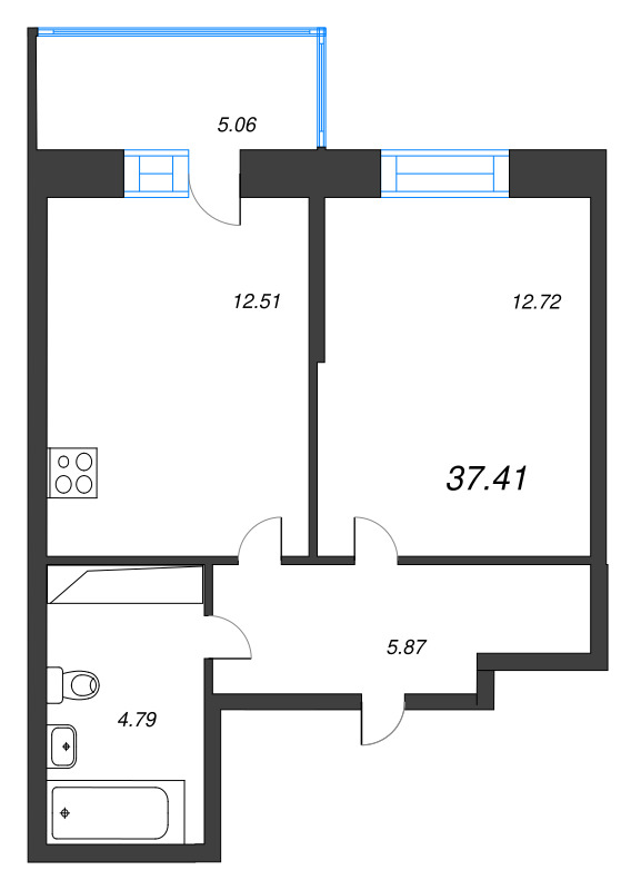 1 ккв 37,2 м²