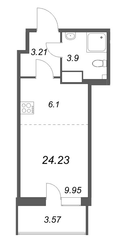 Студия 24,2 м²
