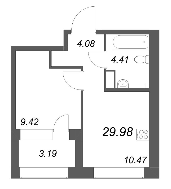 1 ккв 30 м²