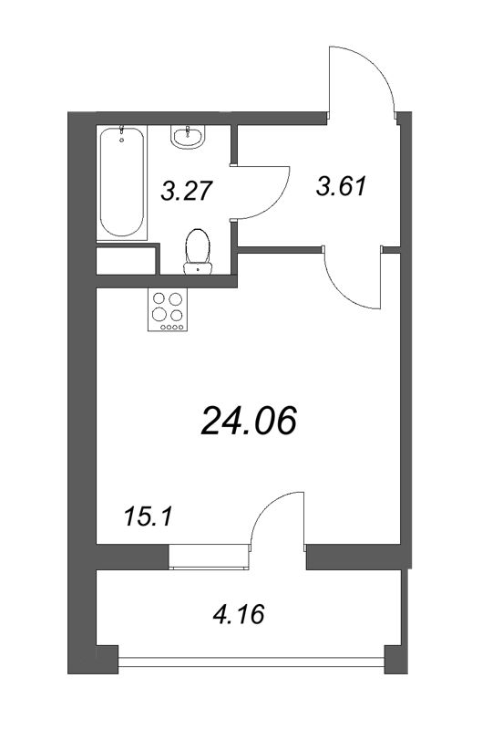 Студия 24,8 м²