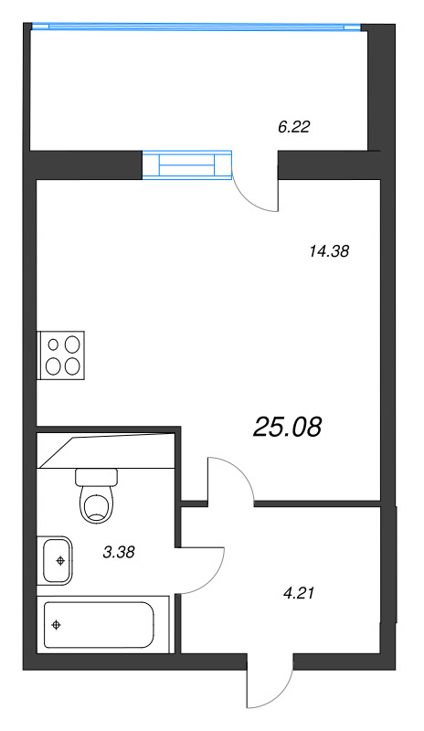 Студия 23,6 м²