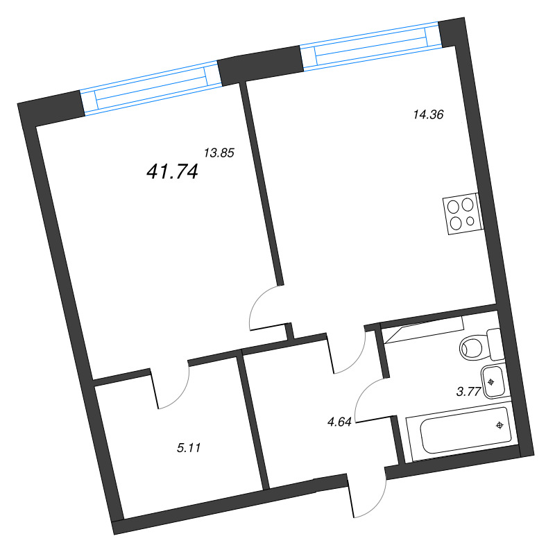 1 ккв 41,7 м²