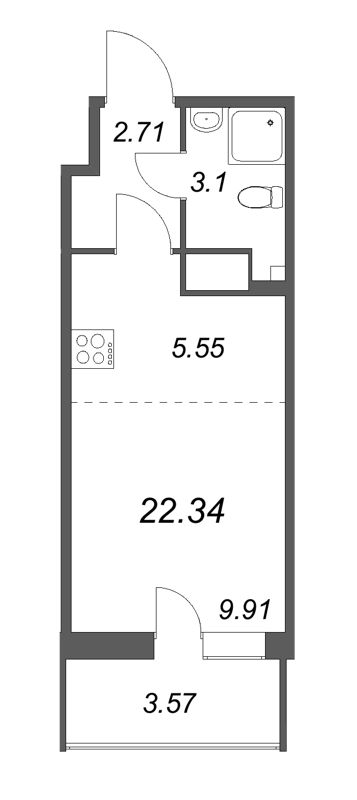 Студия 22,3 м²