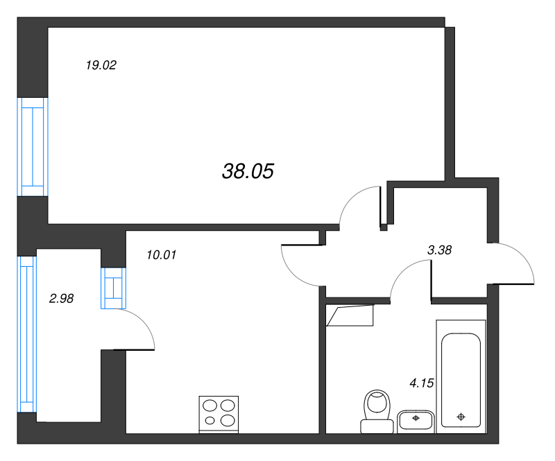 1 ккв 39,1 м²