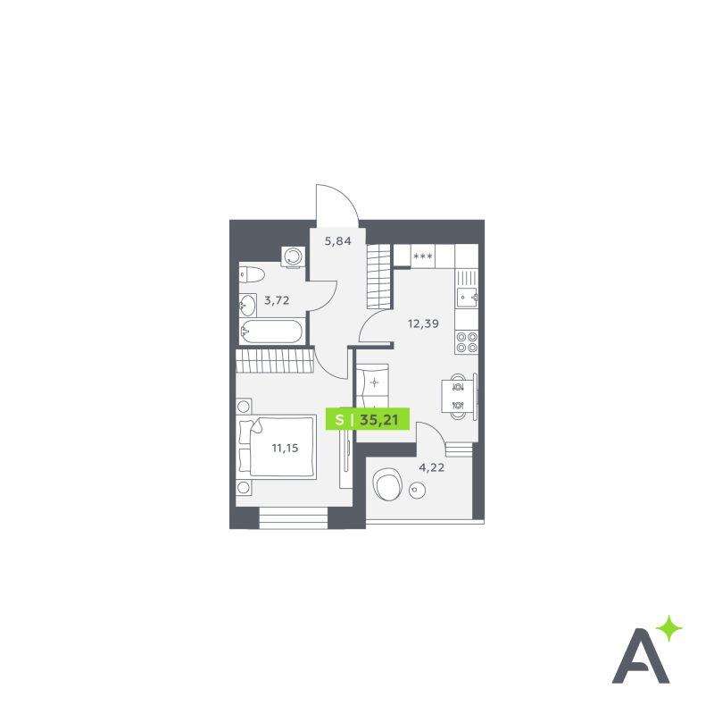 2 ккв (Евро) 36 м²
