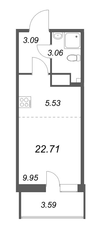 Студия 22,7 м²