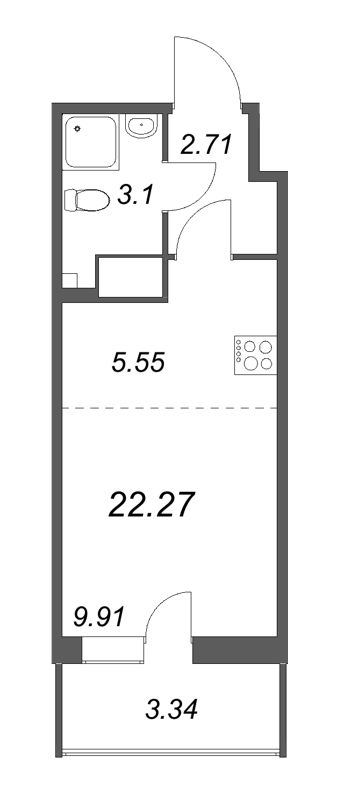 Студия 22,3 м²