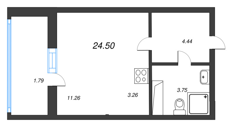 Студия 24,5 м²