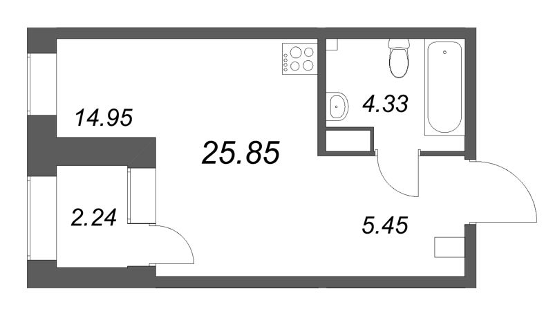 Студия 25,9 м²