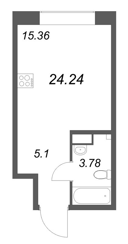 Студия 24,2 м²
