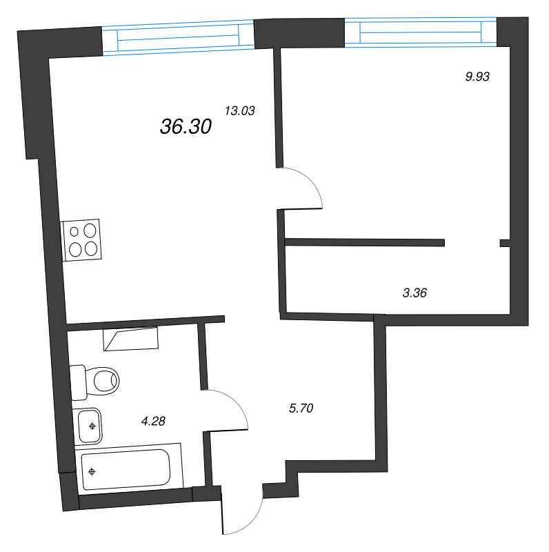 1 ккв 36,3 м²