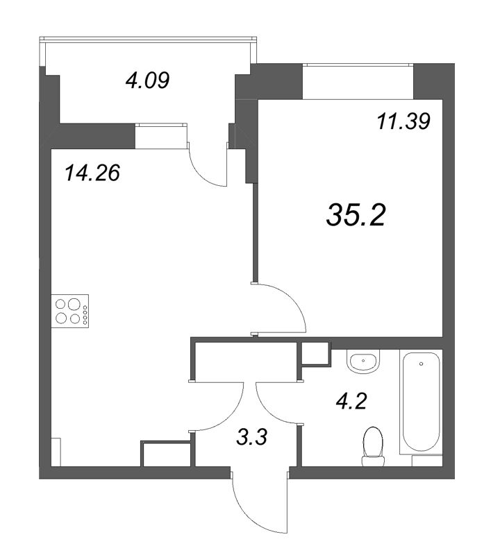 1 ккв 35,2 м²