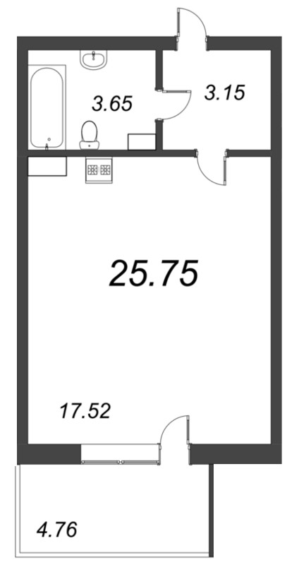 Студия 25,8 м²