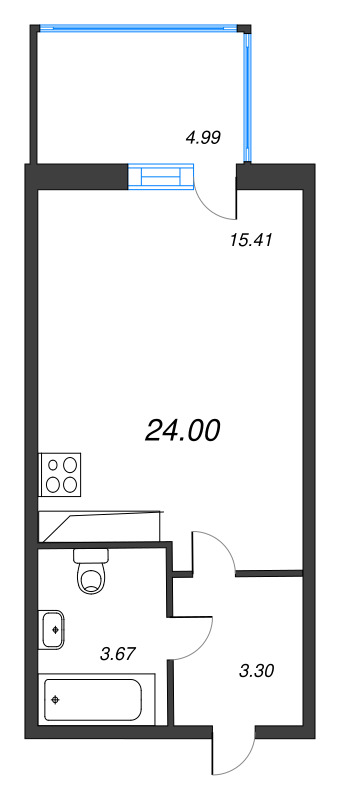 Студия 23,8 м²
