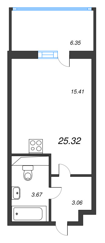 Студия 23,8 м²